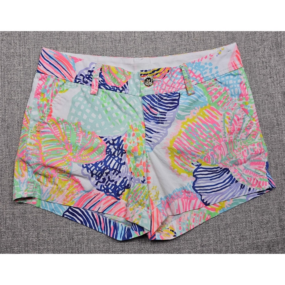 Lilly Pulitzer Shorts Womens 4 Multicolor Floral Callahan Chino Summer
